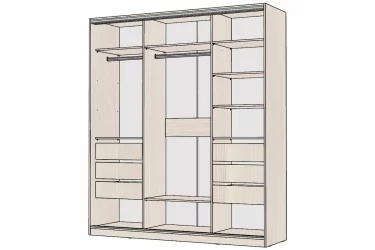 Шкаф-купе 3-х дверный Виктория 2000х584х2300, Бодега светлая 20ДЗЗЗДЗЗЗДЗЗЗ-ЯЯПШ-Бс 310-3247