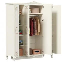 Шкаф четырехстворчатый с 2 зеркалами Луиза ЛД 665.111.000 Алебастр