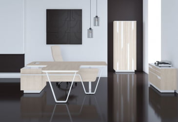 Комод с распашной дверью и 2 ящиками Line СФ-572103 Дуб светлый Белый