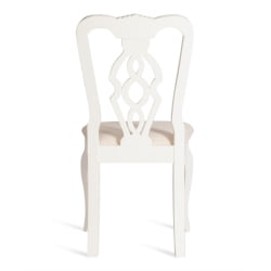 Стул Афродита/ Aphrodite дерево гевея, 46х54х99см, Ivory white, ткань кремовая с рисунком (А04)