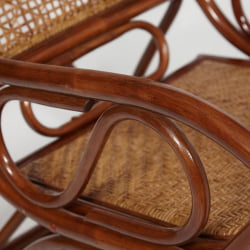 Кресло-качалка MILANO (разборная) / без подушки / ротанг top quality, 58x136x103 см, Pecan (орех)