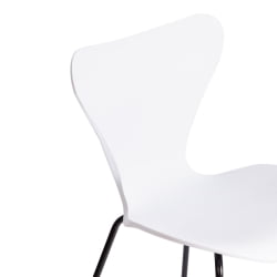 Стул Jacobsen (mod DC 102-1) пластик/металл, 45 х 54.5 х 80 см, White (белый) / Black (черный)