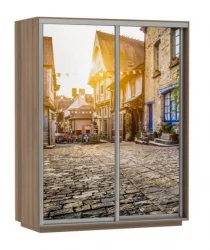 Шкаф-купе двухдверный Экспресс Дуо 1600х2400h Улица/Ясень шимо тёмный