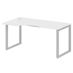 Стол криволинейный левый на О-образном м/к METAL SYSTEM БО.СА-1 Л Белый/Серый