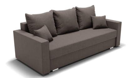 Диван Олимп-1 ПБ (ЗР) Цвет фасада: Серо коричневый; Тип: Прямой; Материал фасада: Металл/Велюр