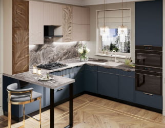 Кухонный гарнитур угловой с витриной Флоренция 108 238