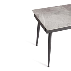 Стол обеденный Balmoral / Балморал столешница керамика (глянцевая) / опоры металл, серый/черный, (120+40)х80х75 см