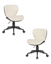 Офисное кресло для персонала DOBRIN RORY (кремово-коричневый) 2 шт