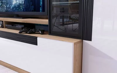 Шкаф с витриной Кёльн ЛД.674.020.000 Дуб Золотой/Белый