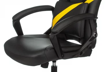 Геймерское кресло Бюрократ ZOMBIE DRIVER Черный-желтый