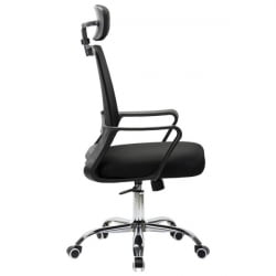 Кресло CROMEX (КРОМЕКС) Debut CH-697 ХРОМ сетка/ткань TW черное