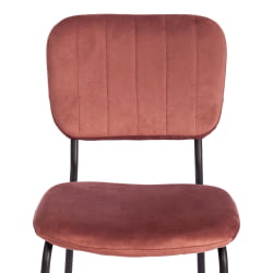 Стул CAROL (mod. UC06) металл, вельвет, 45 х 56 х 82 см, Coral (коралловый) HLR44 / черный