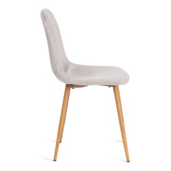 Металлический стул BREEZE (mod. 4724) вельвет/металл, 44 х 53 х 87 см, Light grey (светло-серый) HLR14 / натуральный