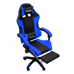 Геймерское кресло 1209-1 KINGQUEEN, цвет черный/синий, 1209-1-black-blue-mass