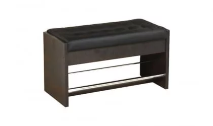 Тумба для обуви Визит-1 ЛДСП+ иск.кожа  terra 100 (белая) - Дуб беленый