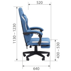 Кресло для геймеров CHAIRMAN GAME CH26 Голубой-бежевый