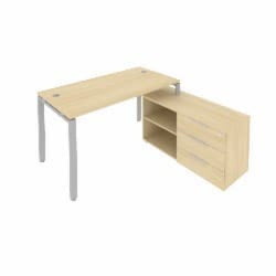 Рабочая станция на П-образном м/к с опорной тумбой правая Metal System Б.РС-СТС-2.3 Пр Акация/Серый