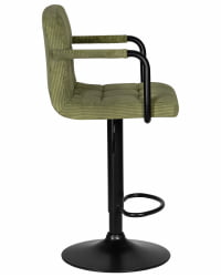 Стул барный DOBRIN KRUGER ARM BLACK (зеленый вельвет (LAR-E2041-7))
