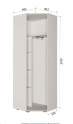 Угловой гардеробный шкаф Пайн ПП 7 Дуб Ривьера Бетон Пайн