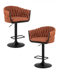 Стул барный DOBRIN LEON (оранжевая ткань (LAR 275-27)) 2 шт