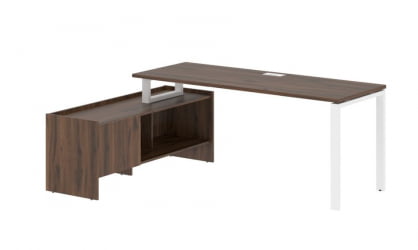 Стол с тумбой EDIS EUCT 19614 Дуб Денвер темный Белый