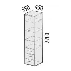 Стеллаж для игрушек Мегаполис 55.04 Сосна Астрид