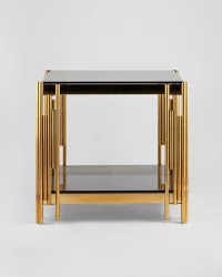 Журнальный столик ГЭТСБИ 55x55 Золото стекло smoke