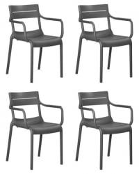 Стул обеденный DOBRIN TIM ARM (темно-серый (GR-04)) 4 шт