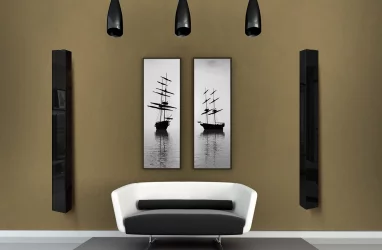 Дизайнерский шкаф в черном глянцевом стекле Иглу Шелф Венге