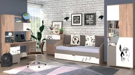 Угловой гардеробный шкаф Хаски 22 Дуб Ирландский