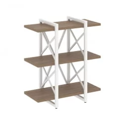 Стеллаж на регулируемых опорах - 3 полки LOFT VR.L-MST.O-3.4V Металл белый Дуб Аризона