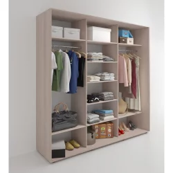 Шкаф-купе 3-х дверный Акцент-Лайт 3 2400х600 Дуб крафт золотой