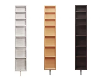 Шкаф в гостиную в белом глянцевом стекле Зум Шелф Молочный дуб