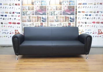 Диван офисный тройной Клерк 11 черный Ecotex 3001