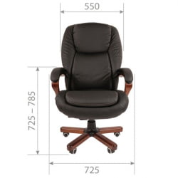 Кресло руководителя CHAIRMAN 408 кожа/экокожа, черный