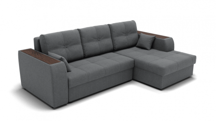 Диван Сенатор-3 ППУ угол левый/правый (ЗР) Цвет фасада: Светло серый; Тип: Левый/правый; Материал фасада: Металл/Велюр