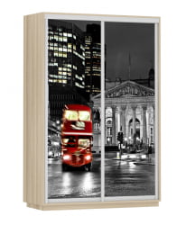 Шкаф-купе двухдверный Экспресс Дуо 1400х2200h Лондон/Ясень шимо светлый