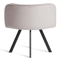 Комплект (стол, 4 стула) QUADRON (mod. PT14) Стол: МДФ/металл, стул: металл/велюр, 100х100х73 см, 69х56х71 см, Light-grey(св-серый) HLR-14/черный