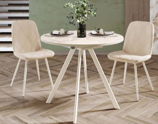 Круглый стол из стекла Орфей 51 (02) Мрамор бежевый