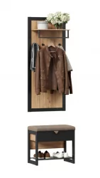 Вешалка с банкеткой Техно ЛД 02 Дуб Золотой Черный