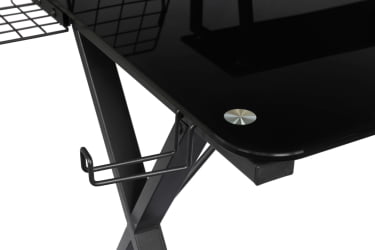 Стеклянный компьютерный стол GD-06 Black (черный)