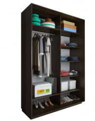 Шкаф-купе с зеркальными дверьми Акцент-Вера КР 1400х600 Венге