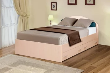 Двуспальная кровать я ящиком с ящиками на уголках №3 ЛДСП 1800*1900 Итальянский орех