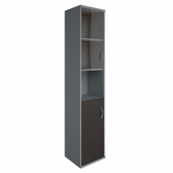 Шкаф высокий узкий левый Riva А.СУ-1.4 Л Венге/Металлик