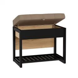 Вешалка с банкеткой Техно ЛД 02 Дуб Золотой Черный