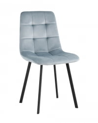 Комплект из двух стульев Chilly велюр серо-голубой ножки металл черные
