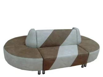 Диван двухместный без подлокотников Лабиринт 152 Бежевый/Коричневый (ткань)