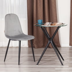 Стул BREEZE (mod. JSC-58) Велюр/металл , 44 х 53 х 86 см, grey (серый) HLR 19 / черный