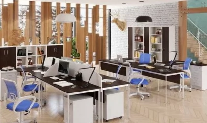 Стол прямой IMAGO-S СП-3.1SD венге магия белый полуматовый