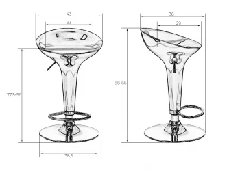 Стул барный DOBRIN BOMBA Фиолетовый металлик